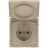 Розетка силовая KANT IP44 2P+E защ. шторки с крышкой ванильн. марципан DKC 7015013
