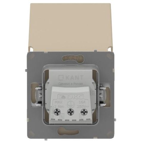 Розетка силовая KANT IP44 2P+E защ. шторки с крышкой ванильн. марципан DKC 7015013