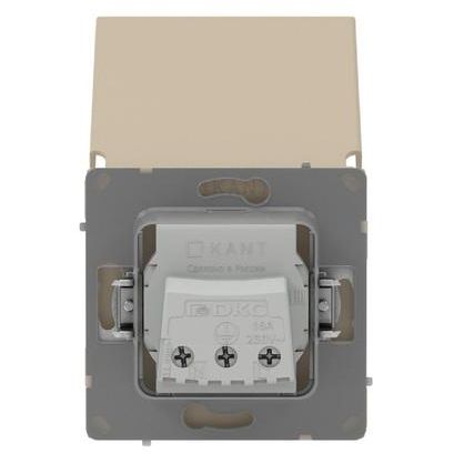Розетка силовая KANT IP44 2P+E защ. шторки с крышкой ванильн. марципан DKC 7015013