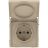 Розетка силовая KANT IP44 2P+E защ. шторки с крышкой ванильн. марципан DKC 7015013