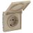Розетка силовая KANT IP44 2P+E защ. шторки с крышкой ванильн. марципан DKC 7015013