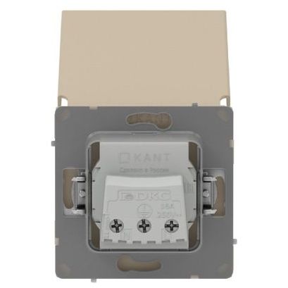 Розетка силовая KANT IP44 2P+E защ. шторки с крышкой ванильн. марципан DKC 7015013