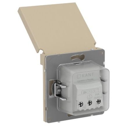 Розетка силовая KANT IP44 2P+E защ. шторки с крышкой ванильн. марципан DKC 7015013