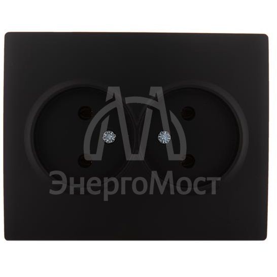 Розетка 2-м СП KARINA 16А IP20 без заземл. термопласт черн. бархат LEZARD 707-4200-128B