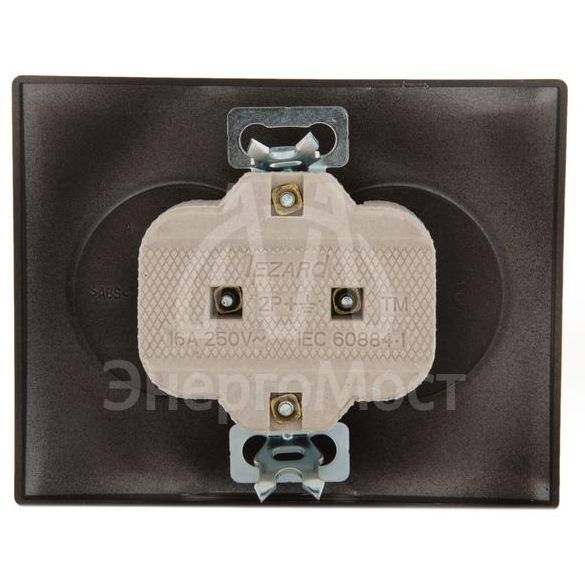 Розетка 2-м СП KARINA 16А IP20 без заземл. термопласт черн. бархат LEZARD 707-4200-128B