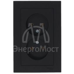 Розетка 2-м AtlasDesign 16А без заземл. в сборе карбон SchE ATN001020