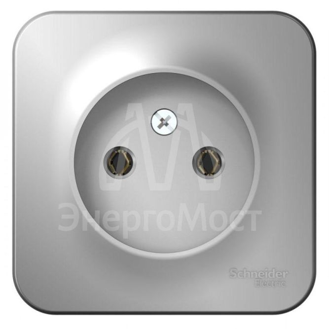 Розетка 1-м ОП BLANCA 16А 250В без шторок без заземл. изол. пласт. алюм. SchE BLNRA000113