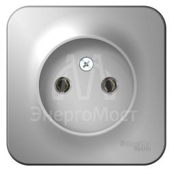 Розетка 1-м ОП BLANCA 16А 250В без шторок без заземл. изол. пласт. алюм. SchE BLNRA000113