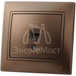Розетка компьютерная 1-м СП Мира RJ45 свет. корич. перламутр LEZARD 701-3131-139