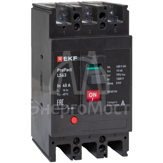 Выключатель автоматический 3п 40А 15кА LS63 ProPact EKF mccb-63-15-3-40-ls