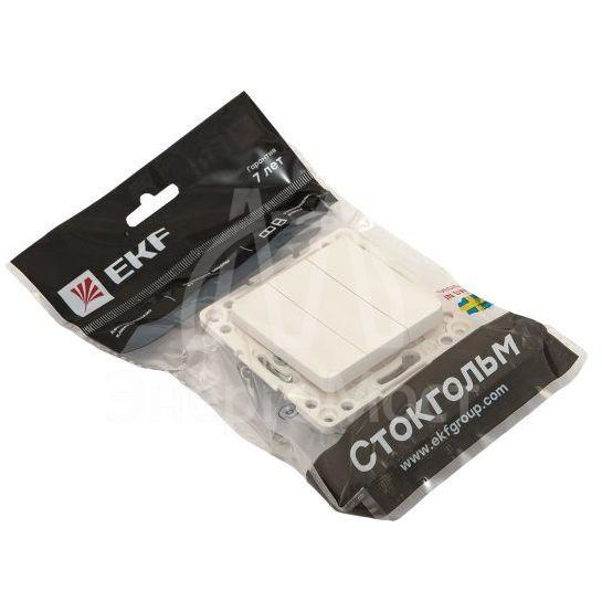 Механизм выключателя 3-кл. Стокгольм 10А бел. PROxima EKF EYV10-024-10