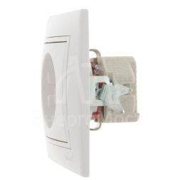 Розетка 1-м СП Мира защ. шторки с заземл. бел./бел. LEZARD 701-0202-124