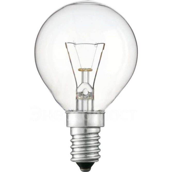 Лампа накаливания Stan 40Вт E14 230В P45 CL 1CT/10X10 Philips 926000006511