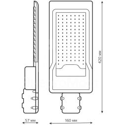 Светильник светодиодный Avenue ДКУ 80Вт 4000К IP65 8000лм 420х160х57 190-250В КСС &amp;quot;Ш&amp;quot; GAUSS 629534280
