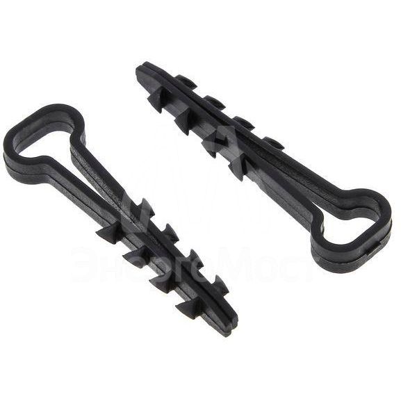 Дюбель-хомут d6х12мм для плоского кабеля черный (уп.10шт) PROxima EKF plc-cd-6x12b-r