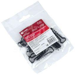 Дюбель-хомут d6х12мм для плоского кабеля черный (уп.10шт) PROxima EKF plc-cd-6x12b-r