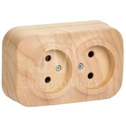 Розетка 2-м ОП GLORY РС22-2-ХС 10А без заземл. сосна IEK ERH20-K34-10