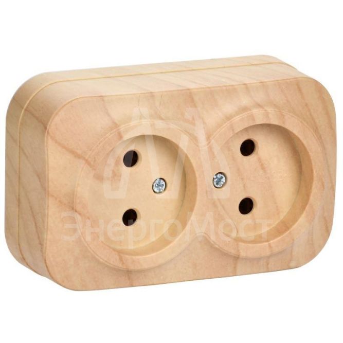 Розетка 2-м ОП GLORY РС22-2-ХС 10А без заземл. сосна IEK ERH20-K34-10