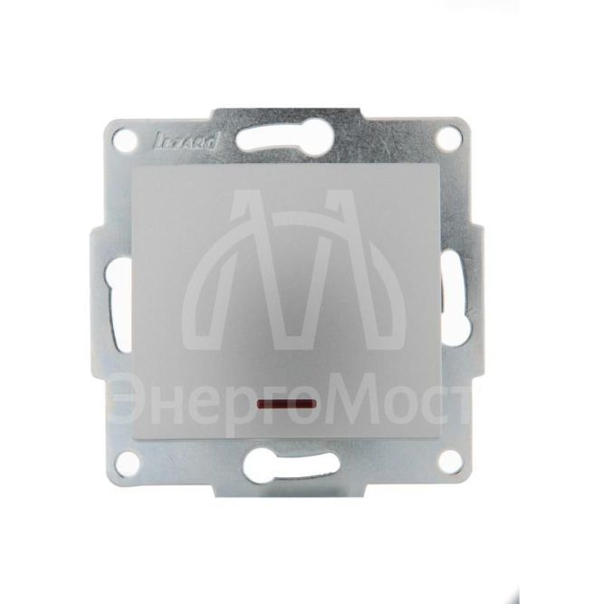 Механизм выключателя 1-кл. 1п СП Karina 10А IP20 с подсветкой мат. серебр. LEZARD 707-4388-111