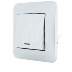 Механизм выключателя 1-кл. 1п СП Karina 10А IP20 с подсветкой мат. серебр. LEZARD 707-4388-111