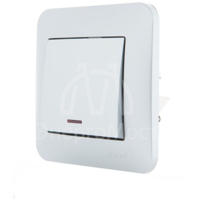 Механизм выключателя 1-кл. 1п СП Karina 10А IP20 с подсветкой мат. серебр. LEZARD 707-4388-111