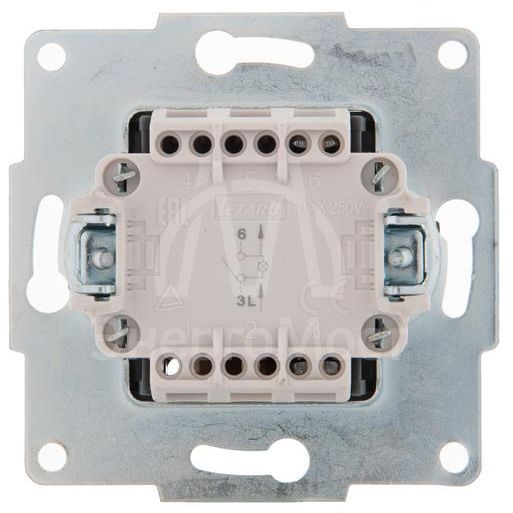 Механизм выключателя 1-кл. 1п СП Karina 10А IP20 с подсветкой мат. серебр. LEZARD 707-4388-111