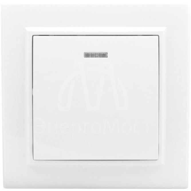 Выключатель 1-кл. СП Минск 10А IP20 с индикатором бел. Basic EKF ERV10-121-10