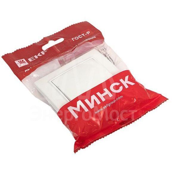 Выключатель 1-кл. СП Минск 10А IP20 с индикатором бел. Basic EKF ERV10-121-10