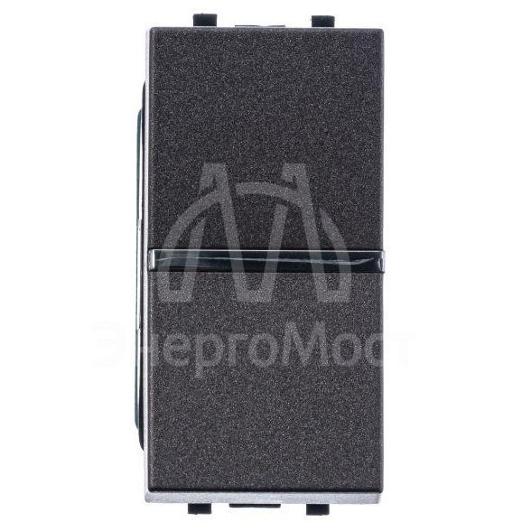 Механизм переключателя проходного 1-кл. 1п 1мод. СП Zenit 16А IP20 с клавишей антрацит ABB 2CLA211000N1801