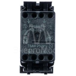 Механизм переключателя проходного 1-кл. 1п 1мод. СП Zenit 16А IP20 с клавишей антрацит ABB 2CLA211000N1801