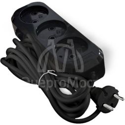 Удлинитель 3х3м без заземл. 10А IP20 Е-202 ПВС 2х0.75 АБС-пластик черн. UNIVersal 2114