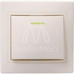 Выключатель 1-кл. СП Кварта 10А IP20 ВС10-1-1-ККм с индикацией крем. IEK EVK11-K33-10-DM