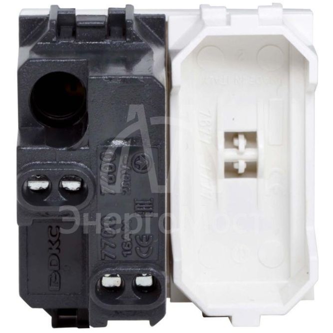 Выключатель 1-кл. 2мод. Brava 16А IP20 бел. DKC 76002B