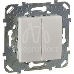 Механизм переключателя 2-кл. СП Unica 10А IP20 (2х(сх. 6)) беж. SchE MGU5.213.25ZD