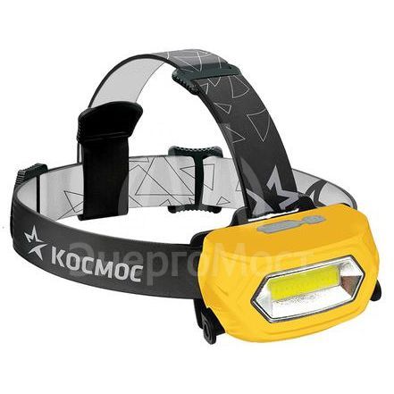 Фонарь светодиодный аккум. налобный Li-Po 3Вт COB зарядка от 220В КОСМОС KOC-LiPoH3WCOB