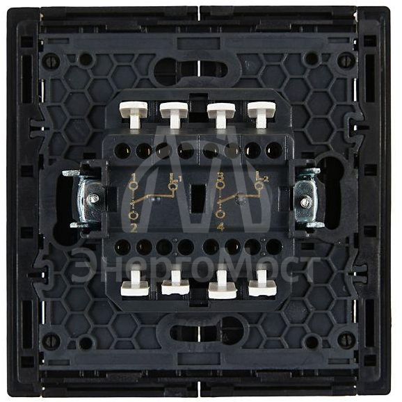 Выключатель проходной 2-кл. СП FORTE&amp;amp;PIANO 10А FP107 черн. IEK FP-V22-0-10-1-K02