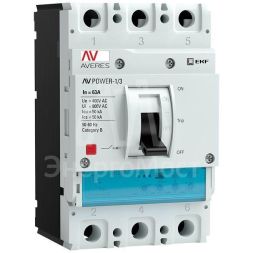 Выключатель автоматический 3п 63А 50кА AV POWER-1/3 ETU2.0 AVERES EKF mccb-13-63-2.0-av