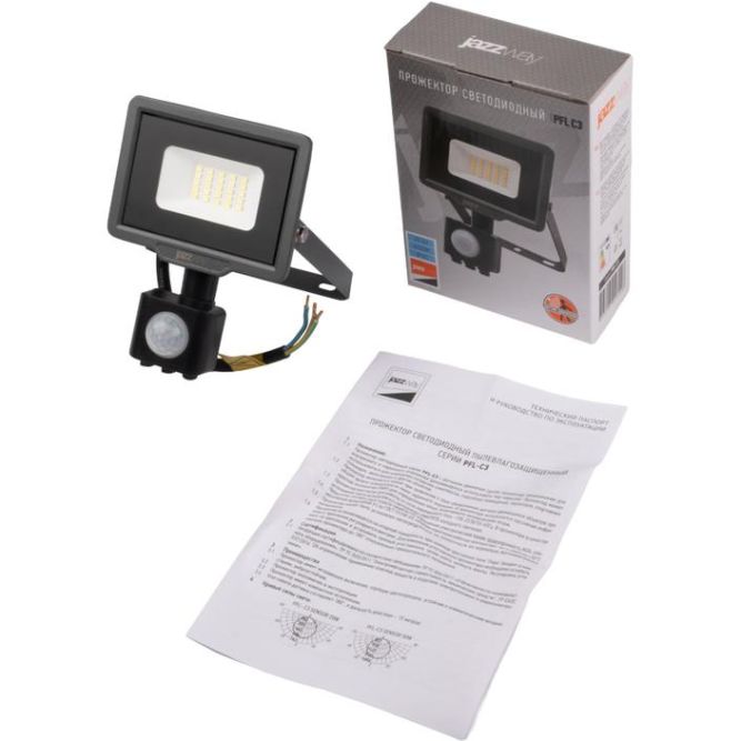 Прожектор PFL-C3 SENSOR 20Вт 6500К IP65 Jazzway 5026926