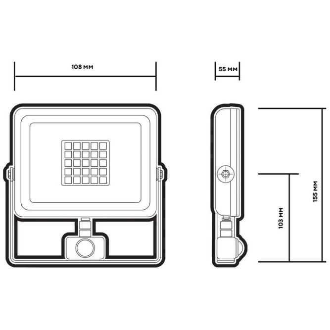 Прожектор PFL-C3 SENSOR 20Вт 6500К IP65 Jazzway 5026926