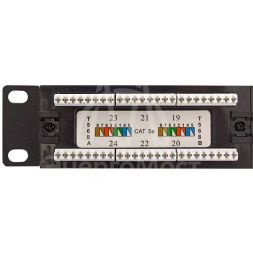 Патч-панель TERACOM PRO 19дюйм кат.5E 1U неэкранированная UTP 24 порта RJ-45 Dual IDC с органайзером EKF TRP-PPNL-5EUTP-C1U24