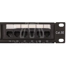 Патч-панель TERACOM PRO 19дюйм кат.5E 1U неэкранированная UTP 24 порта RJ-45 Dual IDC с органайзером EKF TRP-PPNL-5EUTP-C1U24