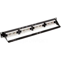 Патч-панель TERACOM PRO 19дюйм кат.5E 1U неэкранированная UTP 24 порта RJ-45 Dual IDC с органайзером EKF TRP-PPNL-5EUTP-C1U24