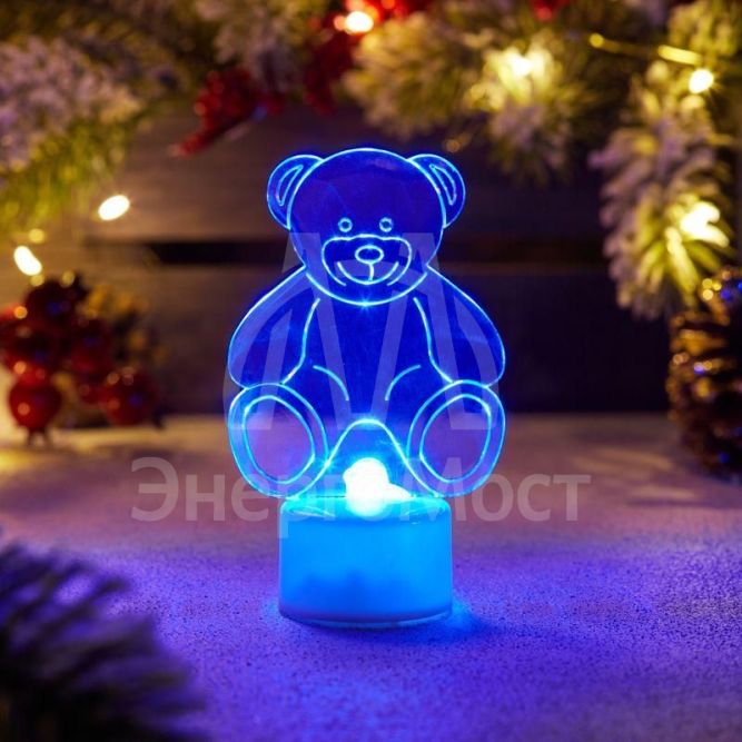 Фигура светодиодная &amp;quot;Мишка 2D&amp;quot; на подставке RGB Neon-Night 501-047