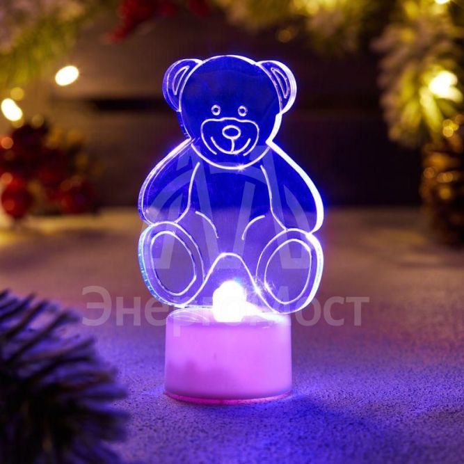 Фигура светодиодная &amp;quot;Мишка 2D&amp;quot; на подставке RGB Neon-Night 501-047