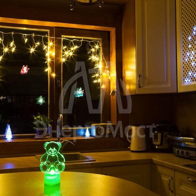 Фигура светодиодная &amp;quot;Мишка 2D&amp;quot; на подставке RGB Neon-Night 501-047