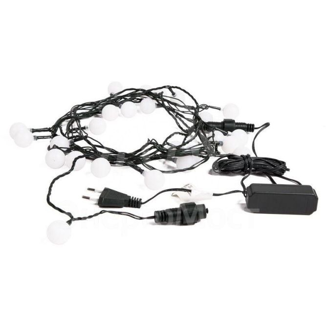 Гирлянда &amp;quot;LED-Шарики&amp;quot; 5м d=25мм 25LED RGB темно-зел. провод 6Вт 220В IP20 NEON-NIGHT 303-559