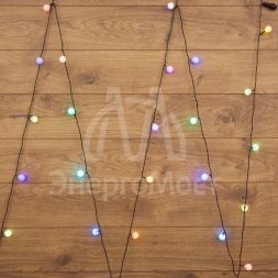 Гирлянда &amp;quot;LED-Шарики&amp;quot; 5м d=25мм 25LED RGB темно-зел. провод 6Вт 220В IP20 NEON-NIGHT 303-559
