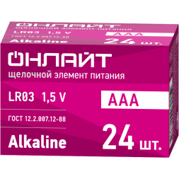 Элемент питания алкалиновый 90 633 OBT-ALK-LR03-BOX24 (бокс 24шт) ОНЛАЙТ 90633