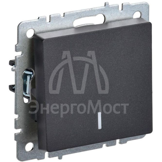 Выключатель 1-кл. СП BRITE ВС10-1-1-БрЧ 10А с инд. черн. IEK BR-V10-1-10-K02