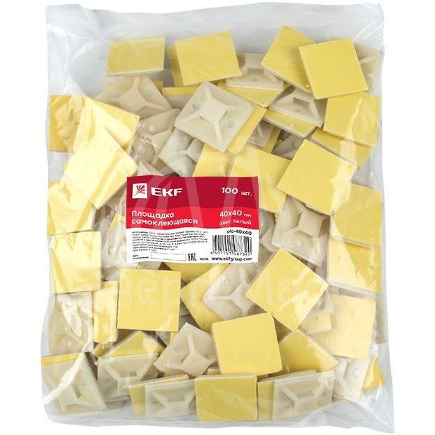 Площадка самоклеящаяся 40х40мм бел. (уп.100шт) EKF plc-40x40